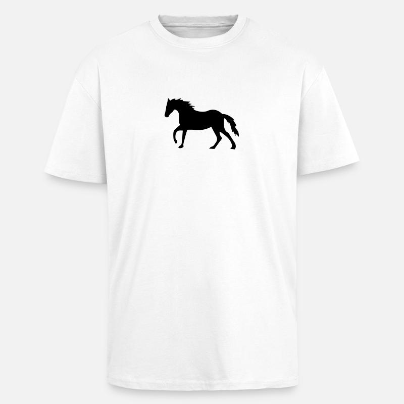 Pferd - Oversized Heavyweight Unisex T-Shirt - Weiß