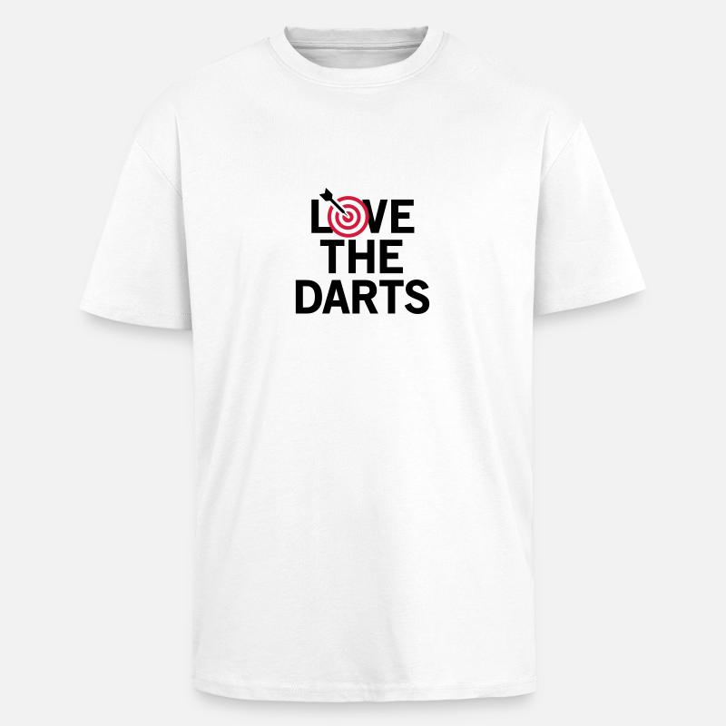 Love The Darts 2 - Oversized Heavyweight Unisex T-Shirt - Weiß