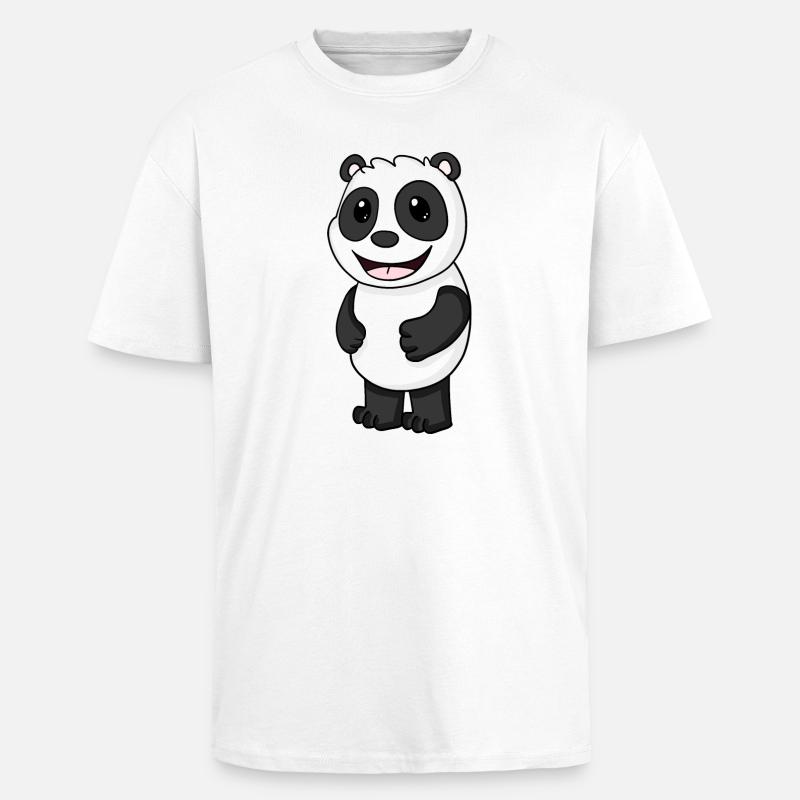 Panda Bär Niedlich - Oversized Heavyweight Unisex T-Shirt - Weiß