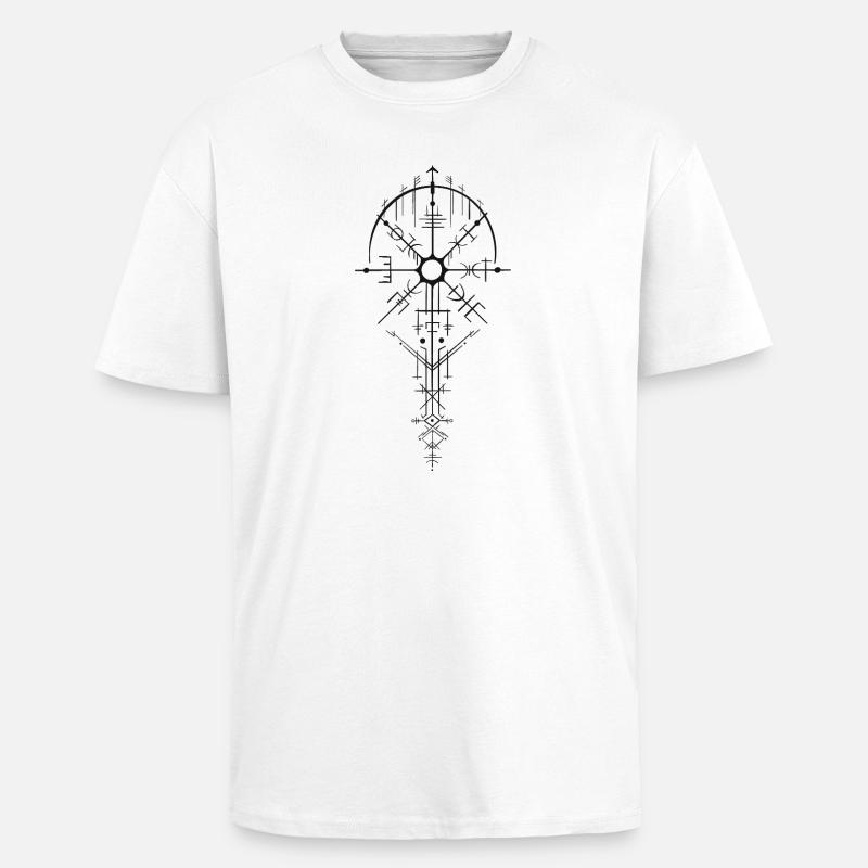 Nordisch Runenamulett Design - Oversized Heavyweight Unisex T-Shirt - Weiß