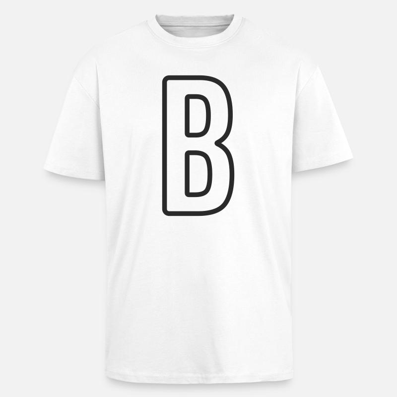 Buchstabe B Typodesign - Oversized Heavyweight Unisex T-Shirt - Weiß