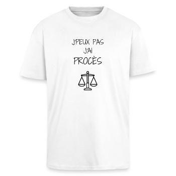 avocat / avocate / justice / loi - T-shirt unisexe oversize épais - blanc - Devant - Alina (178cm) & Michal (187cm)