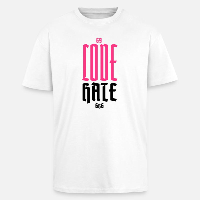 Gothic Neon CODE Vertikal - Oversized Heavyweight Unisex T-Shirt - Weiß