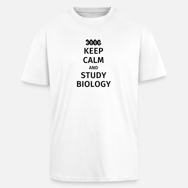 keep calm and study biology - Unisex Oversized Heavyweight T-shirt - white