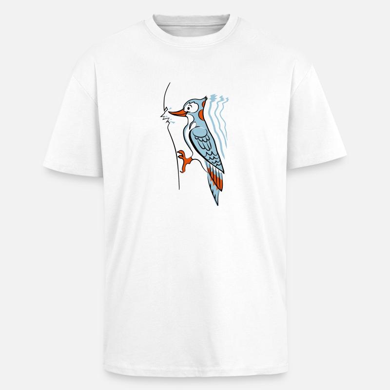 Specht hackt rum - Oversized Heavyweight Unisex T-Shirt - Weiß