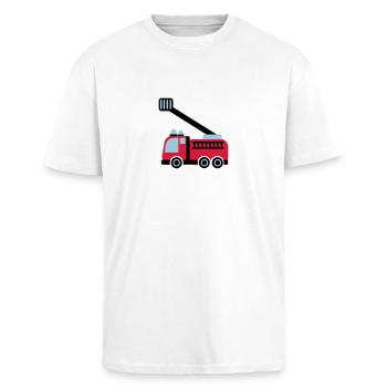 Fire engine - Unisex Oversized Heavyweight T-shirt - white - Front - Alina (178cm) & Michal (187cm)