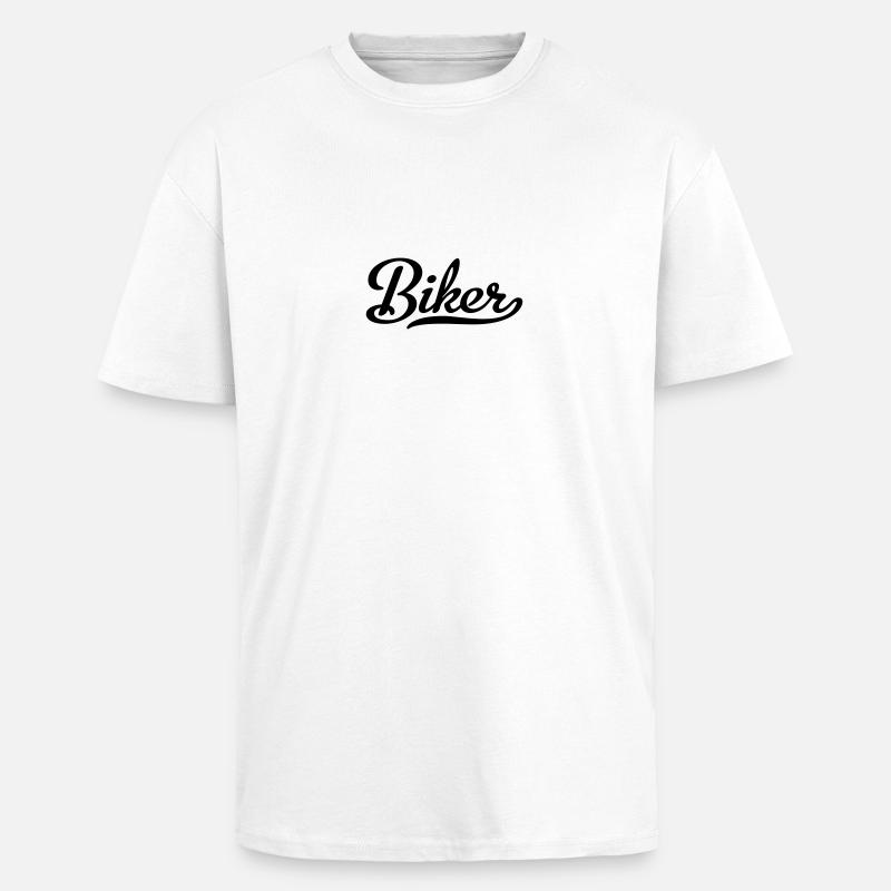 Biker - T-shirt unisexe oversize épais - blanc