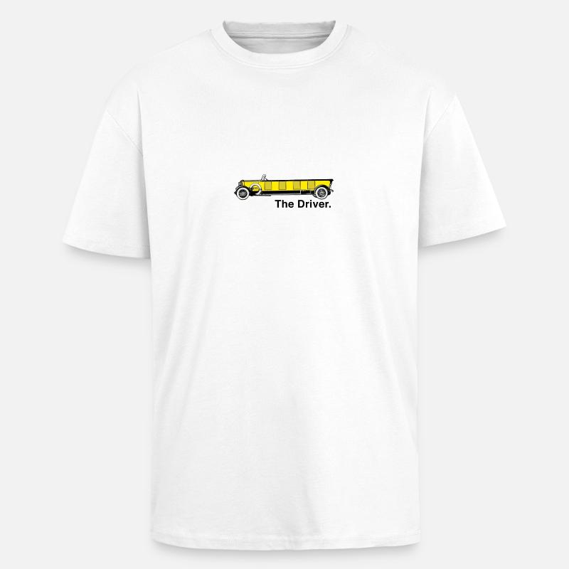 Yellow Oldtimer - The Driver. - Oversized Heavyweight Unisex T-Shirt - Weiß