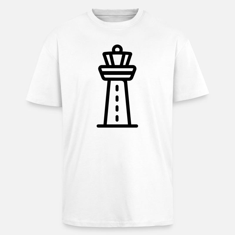 Control Tower - Unisex Oversized Heavyweight T-shirt - white