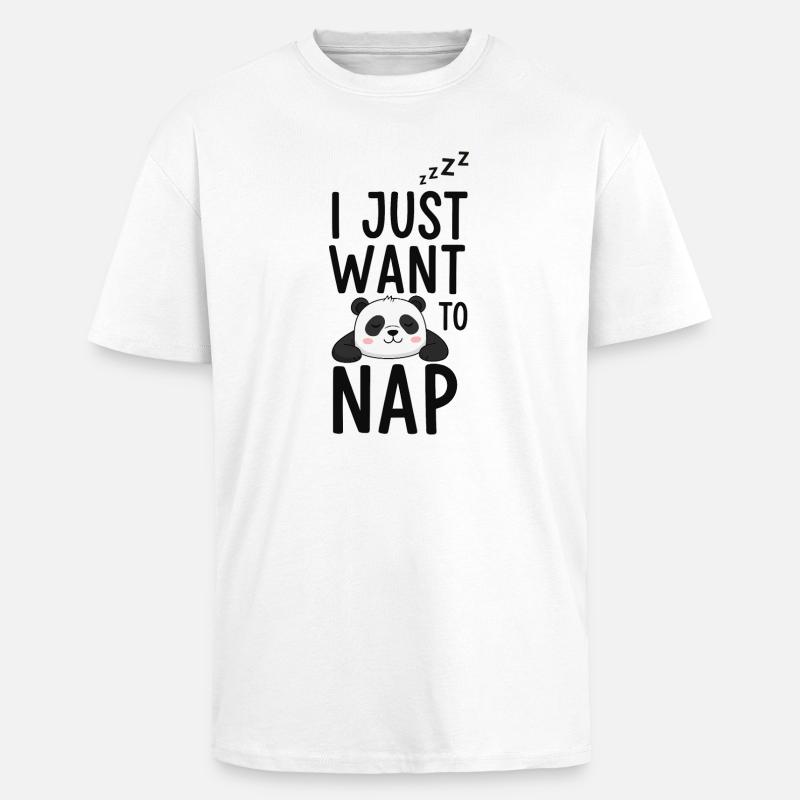 Panda Nickerchen Schlafmodus - Oversized Heavyweight Unisex T-Shirt - Weiß