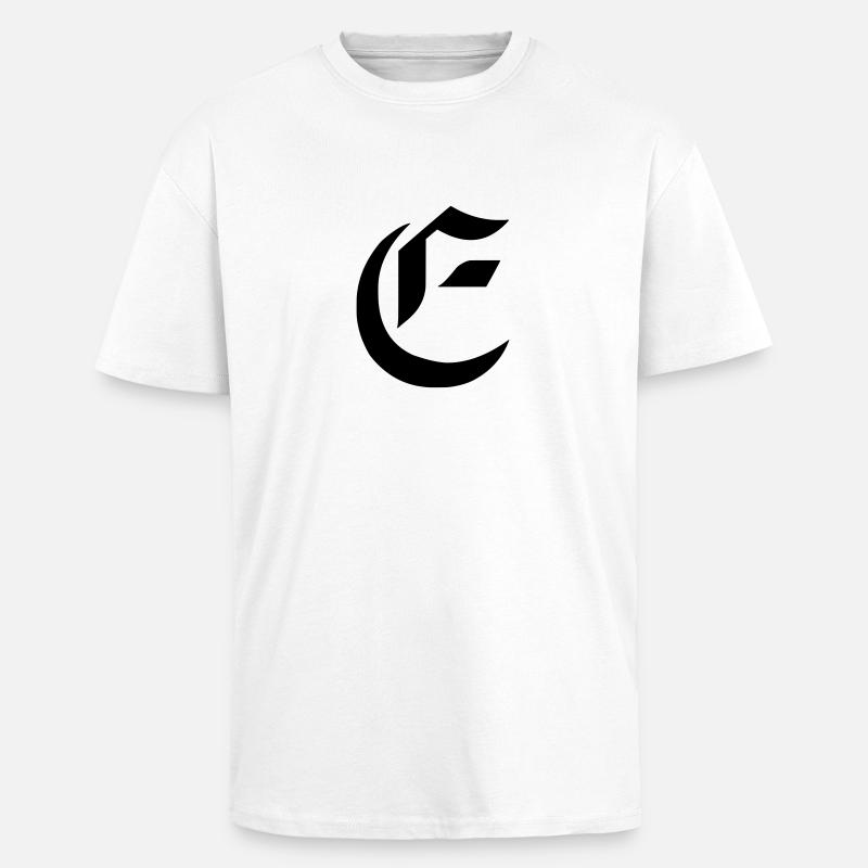 E - Unisex Oversized Heavyweight T-shirt - white
