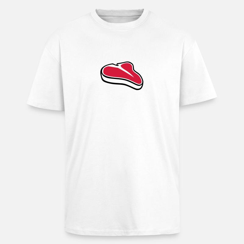 Steak - Oversized Heavyweight Unisex T-Shirt - Weiß