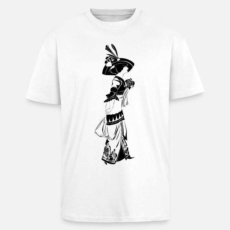 Victorian Elegance mit Blumenmuster - Oversized Heavyweight Unisex T-Shirt - Weiß