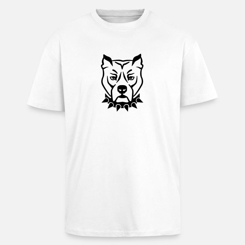 Pitbull - Oversized Heavyweight Unisex T-Shirt - Weiß