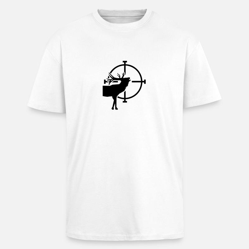 Hirsch - Oversized Heavyweight Unisex T-Shirt - Weiß