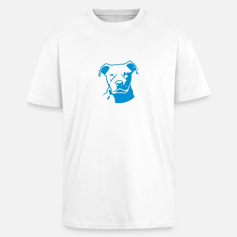 pitbull_head_front - Oversized Heavyweight Unisex T-Shirt - Weiß