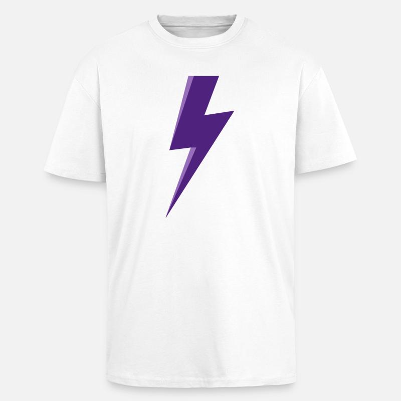 Purple Lightning - Unisex Oversized Heavyweight T-shirt - white