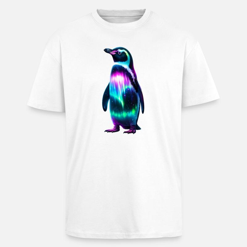 Pinguin - Oversized Heavyweight Unisex T-Shirt - Weiß
