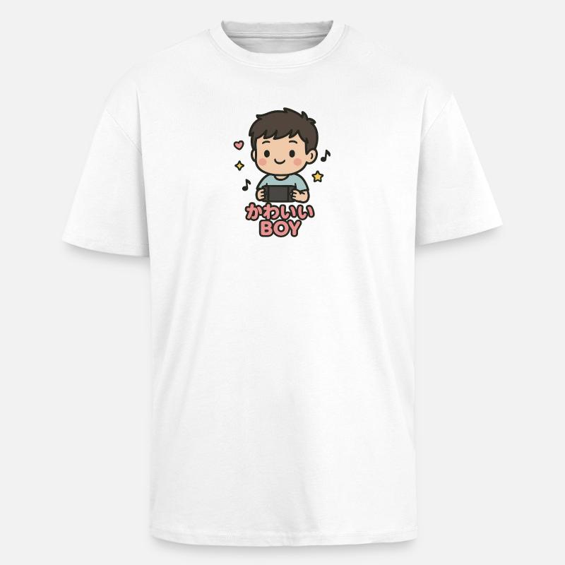 Süßer Junge mit Gamecontroller - Oversized Heavyweight Unisex T-Shirt - Weiß