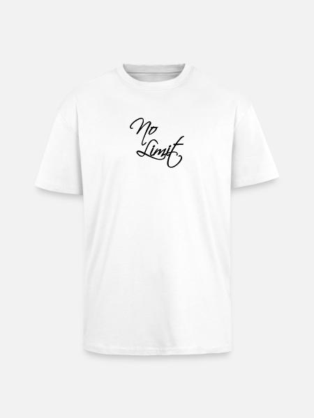 No Limit - Oversized Heavyweight Unisex T-Shirt - Weiß