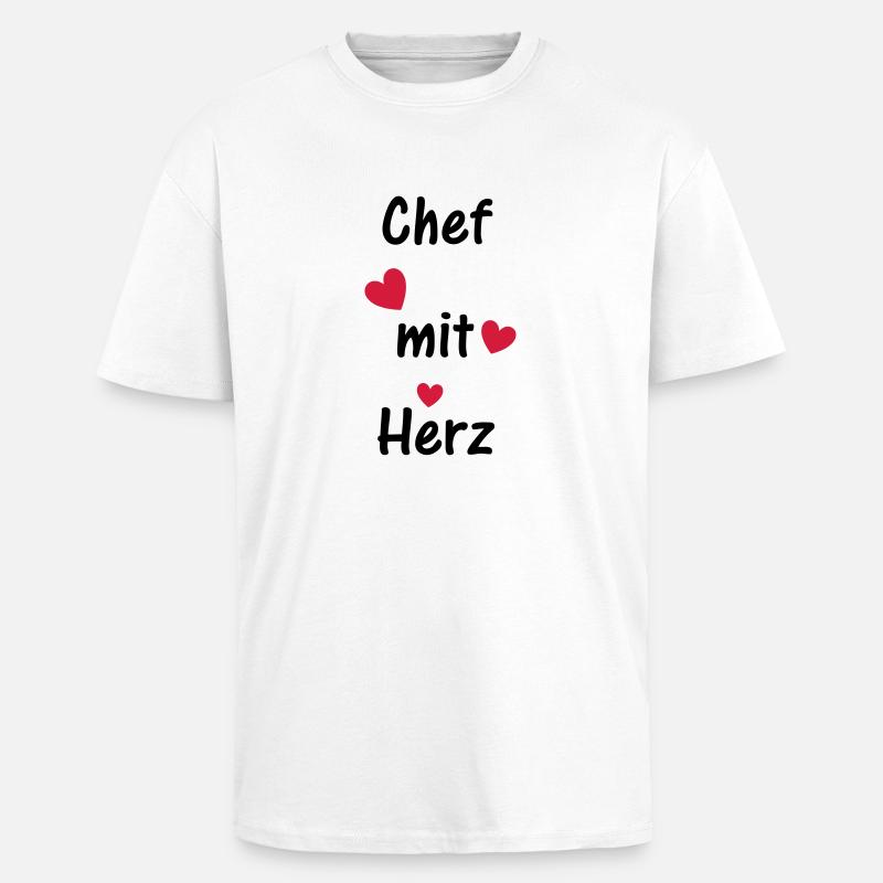 Chef mit Herz - Oversized Heavyweight Unisex T-Shirt - Weiß