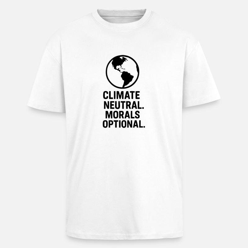 Klimate neutral morals optional - Oversized Heavyweight Unisex T-Shirt - Weiß