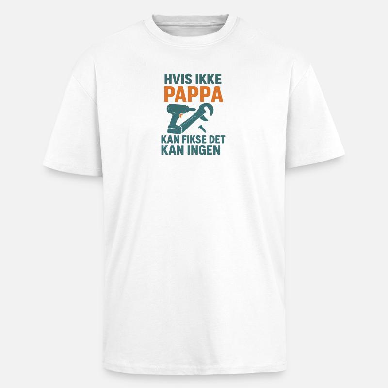 Memory Design with Tools Motif - Unisex Oversized Heavyweight T-shirt - white