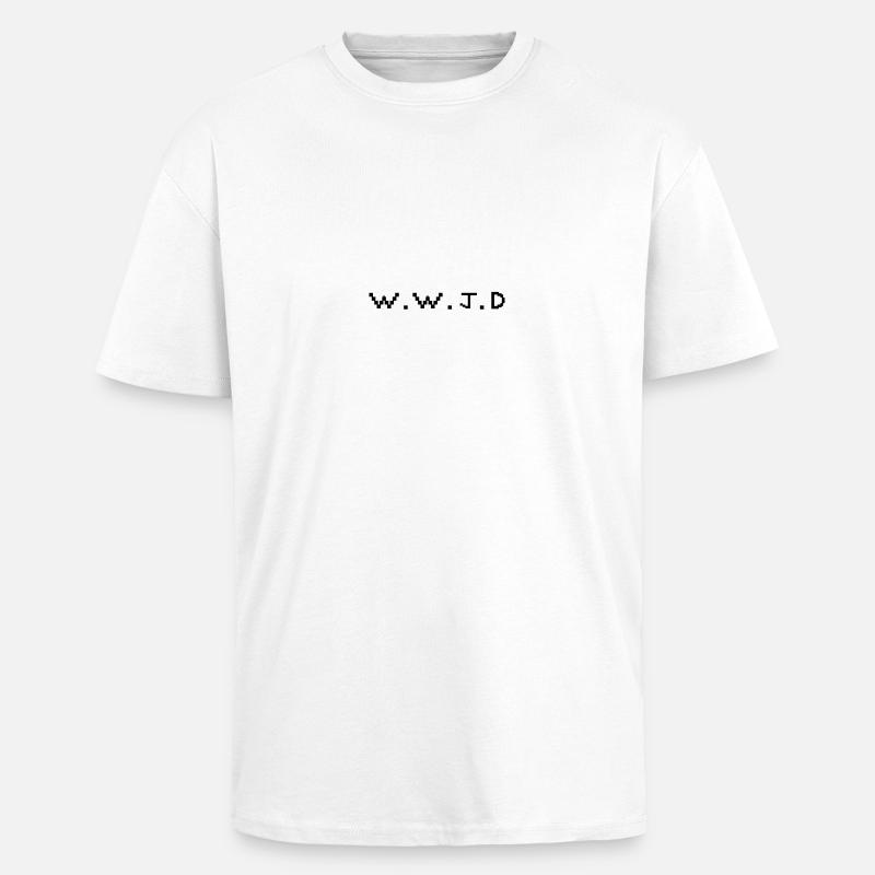 W.W.J.D - Oversized Heavyweight Unisex T-Shirt - Weiß