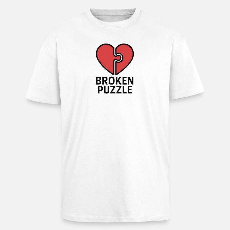Conception de coeur perplexe - T-shirt unisexe oversize épais - blanc