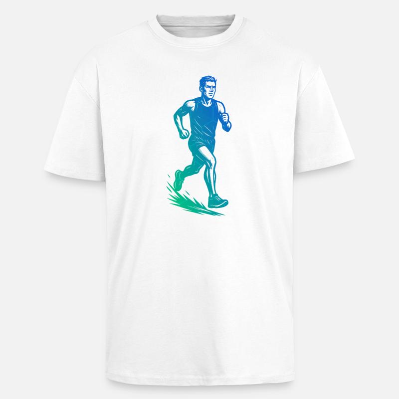 Conception de course pleine de caractère - T-shirt unisexe oversize épais - blanc