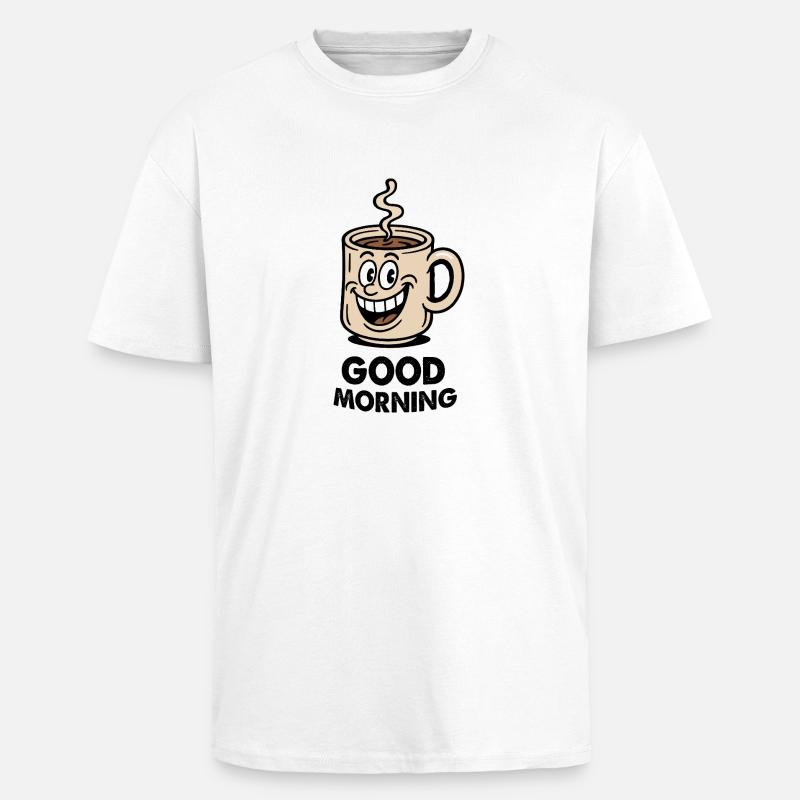 Coffee Cup Comic - Unisex Oversized Heavyweight T-shirt - white