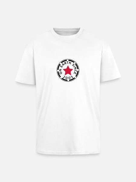 on earth since 2003 (uk) - Unisex Oversized Heavyweight T-shirt - white