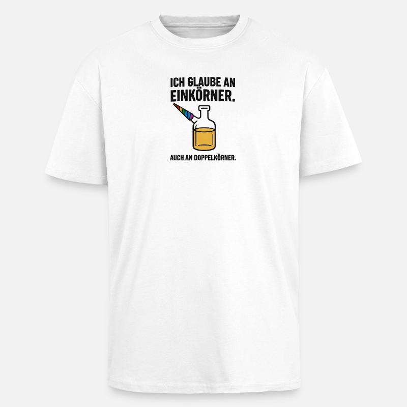 Ich glaube an Einhörner - Oversized Heavyweight Unisex T-Shirt - Weiß