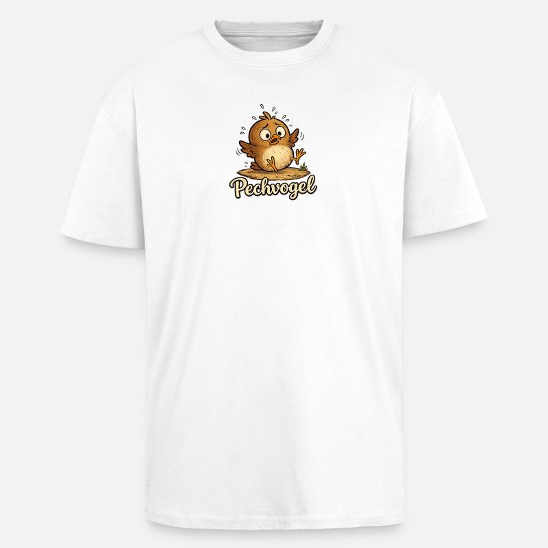 Pechvogel - süßer kleiner trotteliger Vogel - Oversized Heavyweight Unisex T-Shirt - Weiß