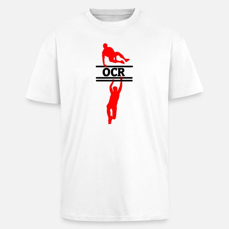 OCR-Bewegung – Sprung- und Hängdesign - Oversized Heavyweight Unisex T-Shirt - Weiß
