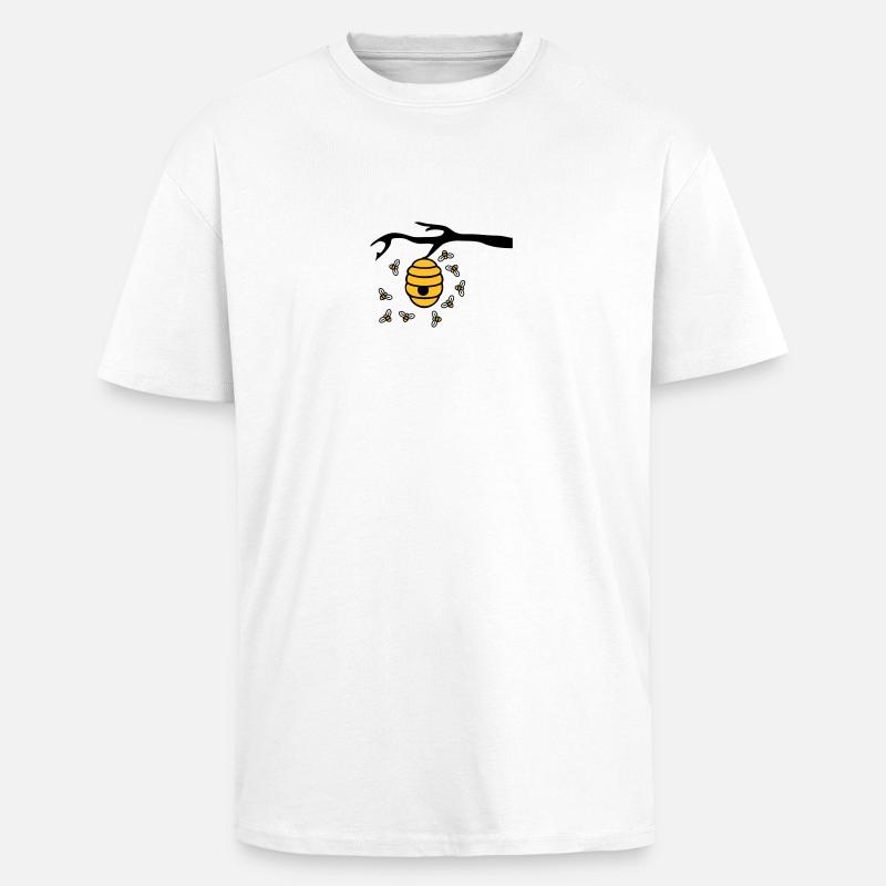 Beehive Branch - Oversized Heavyweight Unisex T-Shirt - Weiß