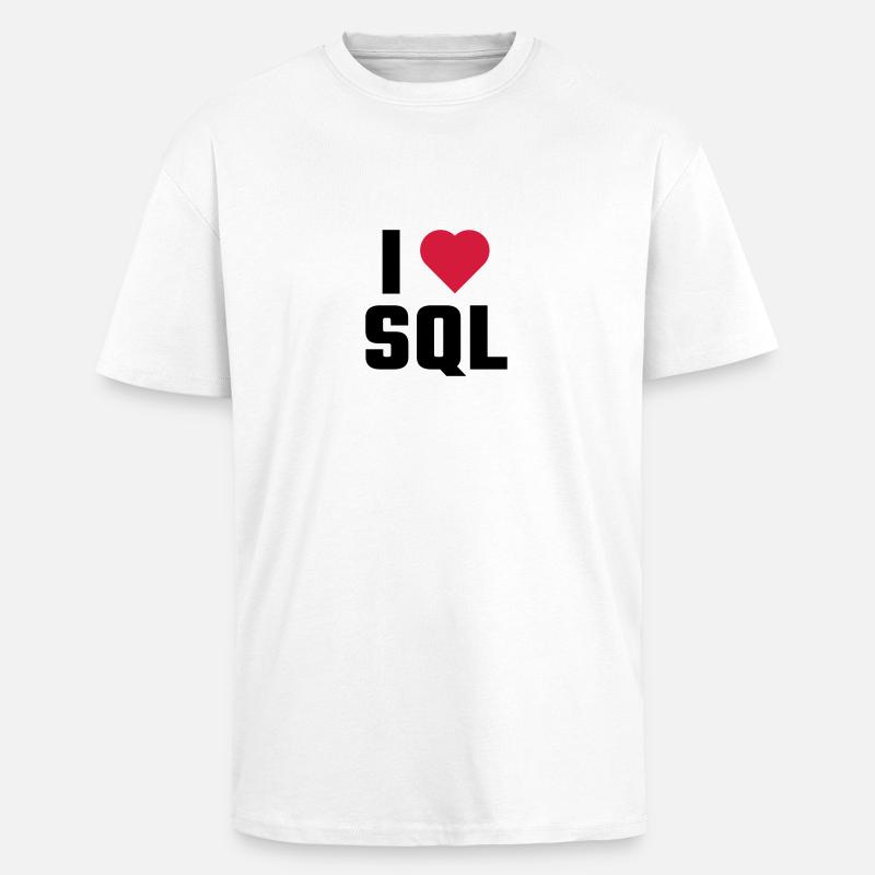 J'aime SQL - T-shirt unisexe oversize épais - blanc