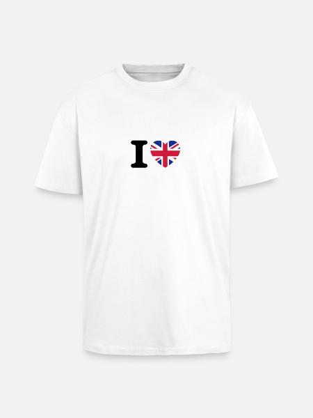 I love UK - Unisex Oversized Heavyweight T-shirt - white