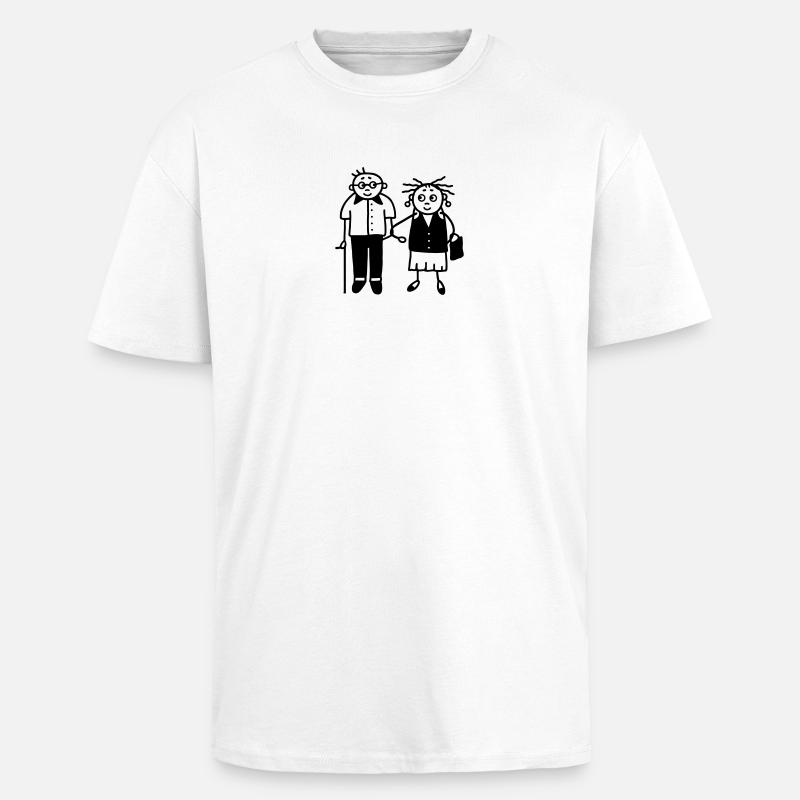 Oma & Opa - Ehepaar - Rentner - Oversized Heavyweight Unisex T-Shirt - Weiß