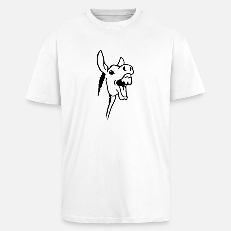 Esel - Oversized Heavyweight Unisex T-Shirt - Weiß