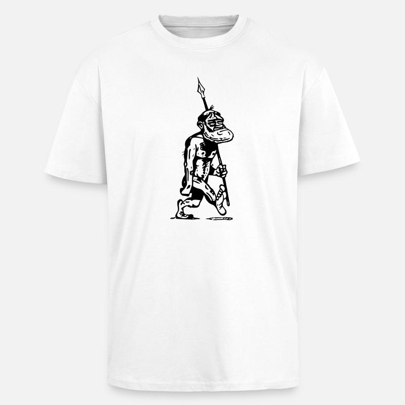 höhlenmensch Vorfahre Menschenaffe Evolution - Oversized Heavyweight Unisex T-Shirt - Weiß