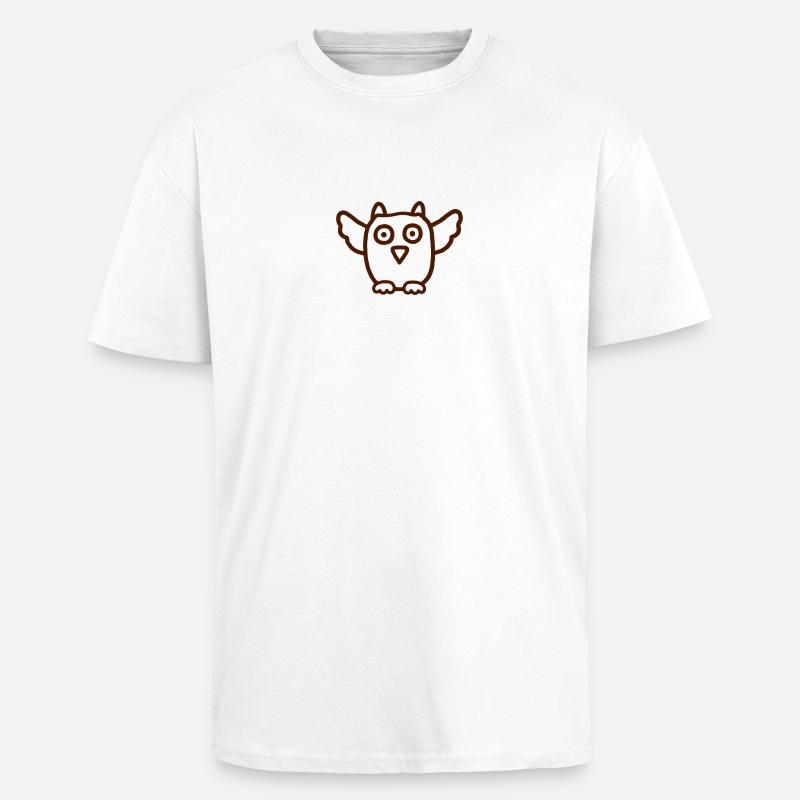 Eule No 5 - Oversized Heavyweight Unisex T-Shirt - Weiß