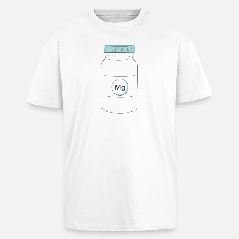 Complément alimentaire protéine de magnésium - T-shirt unisexe oversize épais - blanc
