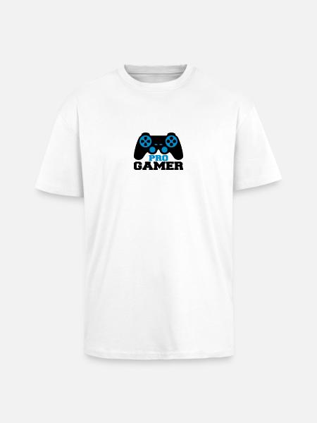 Pro Gamer Logo - Unisex Oversized Heavyweight T-shirt - white