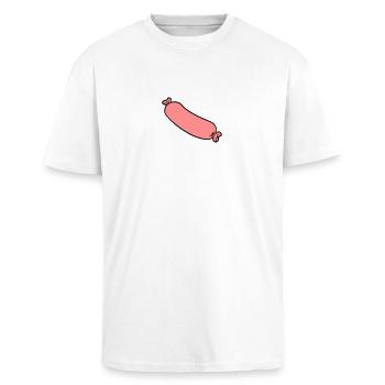 hotdog wiener wurst bratwurst long - Unisex Oversized Heavyweight T-shirt - white - Front - Alina (178cm) & Michal (187cm)