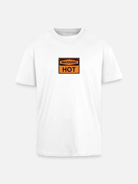 warning hot - Oversized Heavyweight Unisex T-Shirt - Weiß