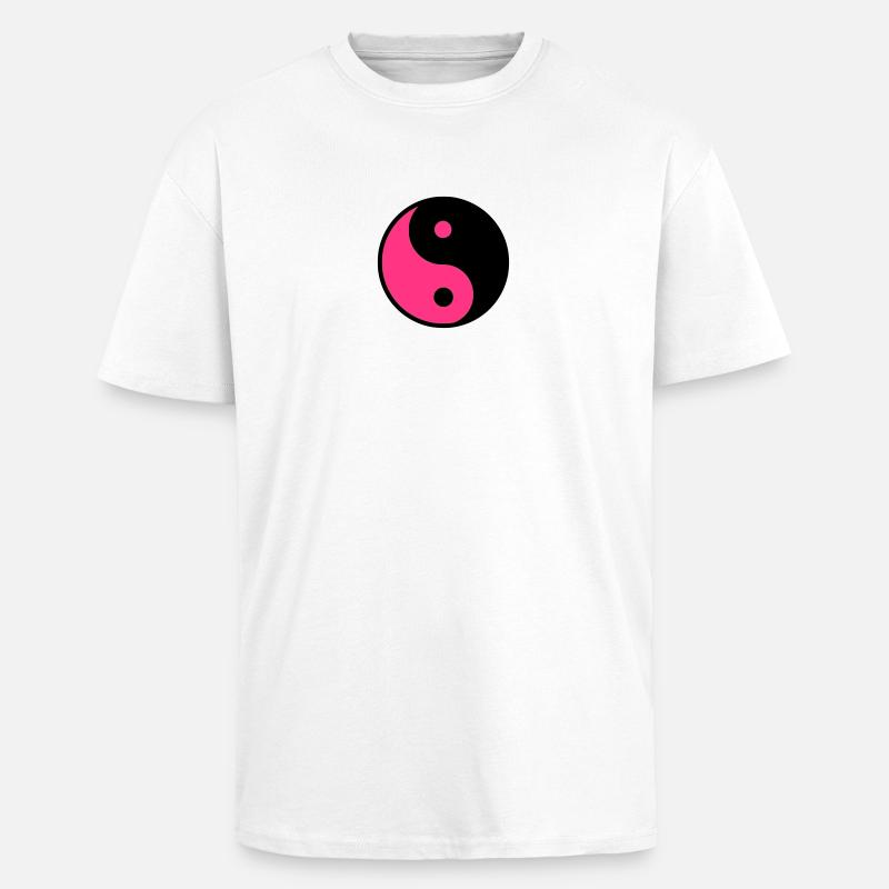 Yin Yang - Oversized Heavyweight Unisex T-Shirt - Weiß