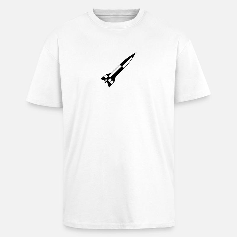 A4 Rakete einfarbig schwarz - Oversized Heavyweight Unisex T-Shirt - Weiß