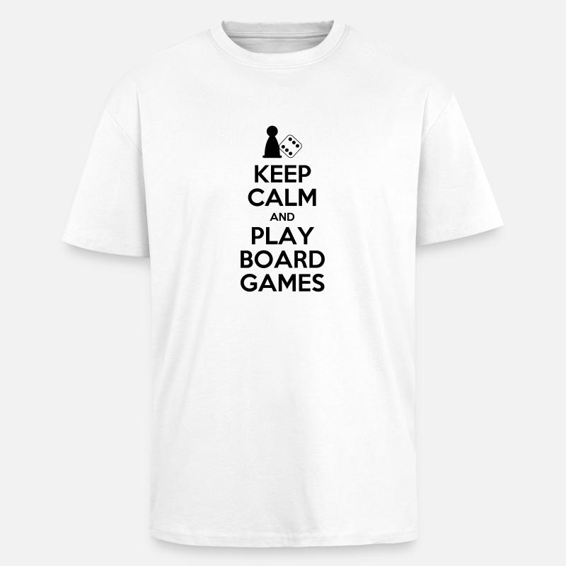 Keep Calm - Jeux de société - T-shirt unisexe oversize épais - blanc