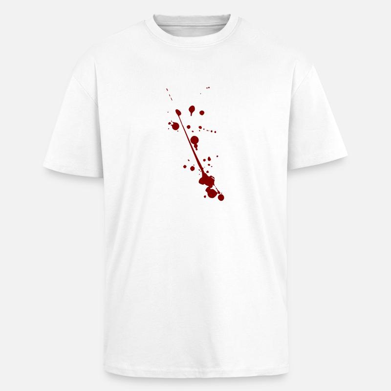 Blut Spritzer Splatter Halloween - Oversized Heavyweight Unisex T-Shirt - Weiß
